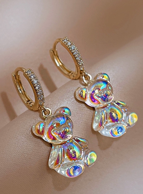 Lovely Acrylic Candy Pendant Women's Earrings Rainbow Gummy