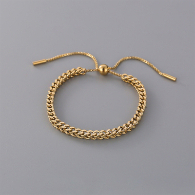 2023 Stainless Steel Gold Color Draw String Bracelets