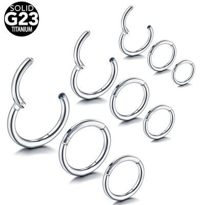1PC G23 Titanium Nose Rings Septum Piercing Clicker Nose
