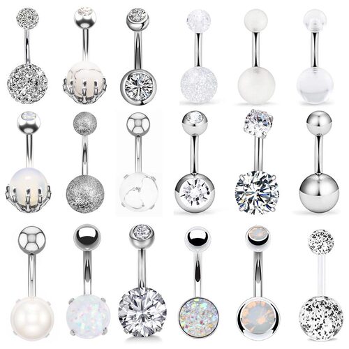 1pc 14G Belly Button Ring Navel Nombril Piercing Surgical