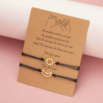2 PCS/Set Couple Bracelet For Women Lover Sun Moon Star