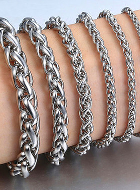 HNSP 3MM-8MM Stainless Steel Chain Hand Bracelet For Men
