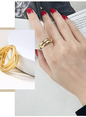 Women 3 Rounds Ring Sets Solid Stainless Steel Wedding