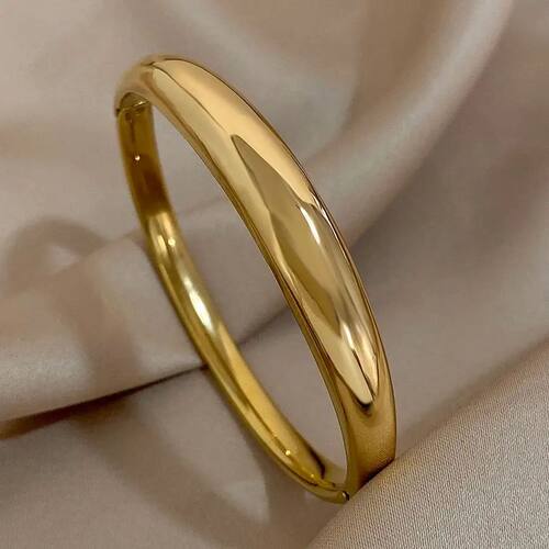Minimalist Smooth Chunky Cuff Bangles for Women Stainless