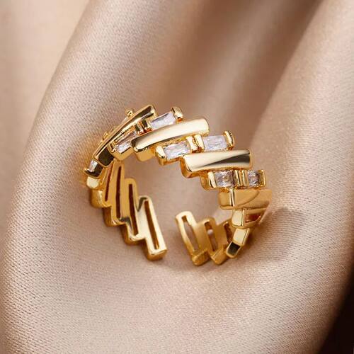 Bar Rings For Women Stainless Steel Bar Opening Geometric