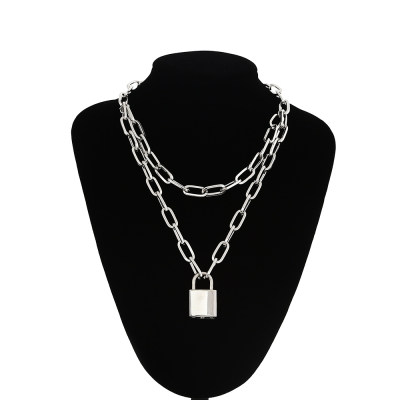 Lock Chain Necklace With A Padlock Pendants For Women Men