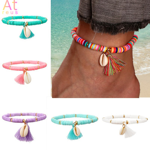 Multicolor Tassel Anklet Bohemian Jewelry For Women Acrylic