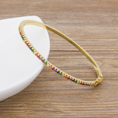 New Design High Quality Charm Rainbow Bangles Copper
