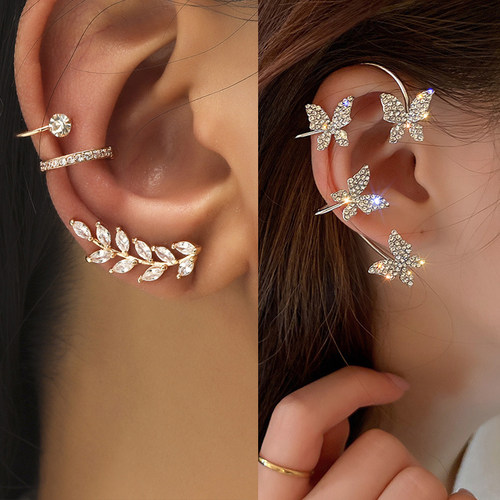 Trendy Bohemian No Piercing Crystal Rhinestone Ear Cuff