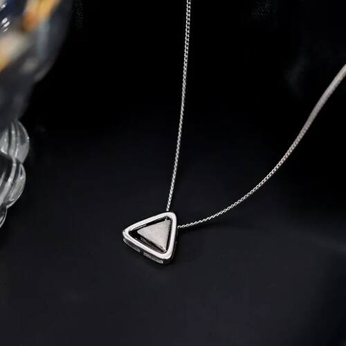 New Sterling Silver Triangle Necklace Personalized Geometric