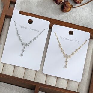 New Sterling Silver Zircon Necklace Personality Charm Simple
