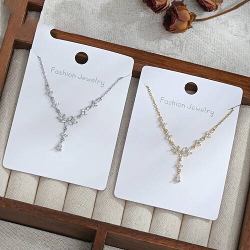 New Sterling Silver Zircon Necklace Personality Charm Simple