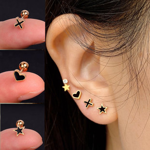 Stud Heart 1Pcs Steel Women Star for Stainless Earrings