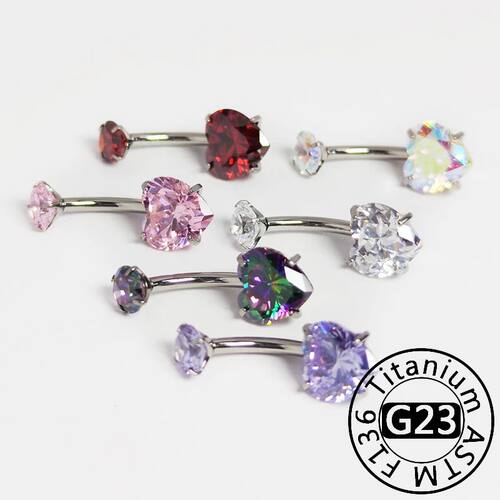 G23 Titanium Belly Button Piercing Zircons Navel Piercing