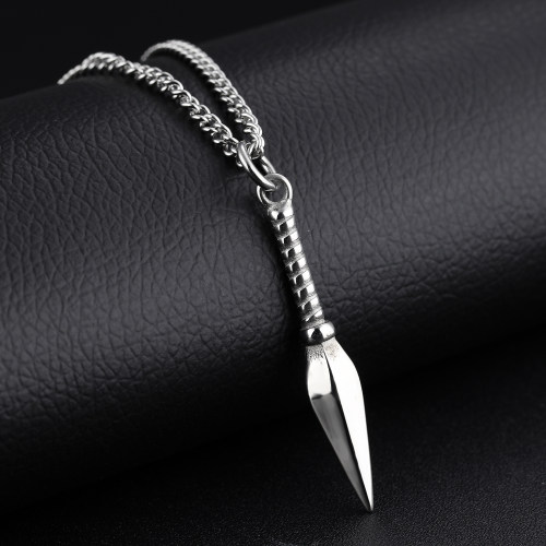 Hip Hop Punk Rock Men's Design Matte Black Long Necklace