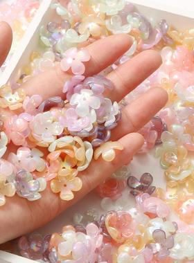 Fashion four Petal Flower Beads ABS Acrylic Imitation Pearl