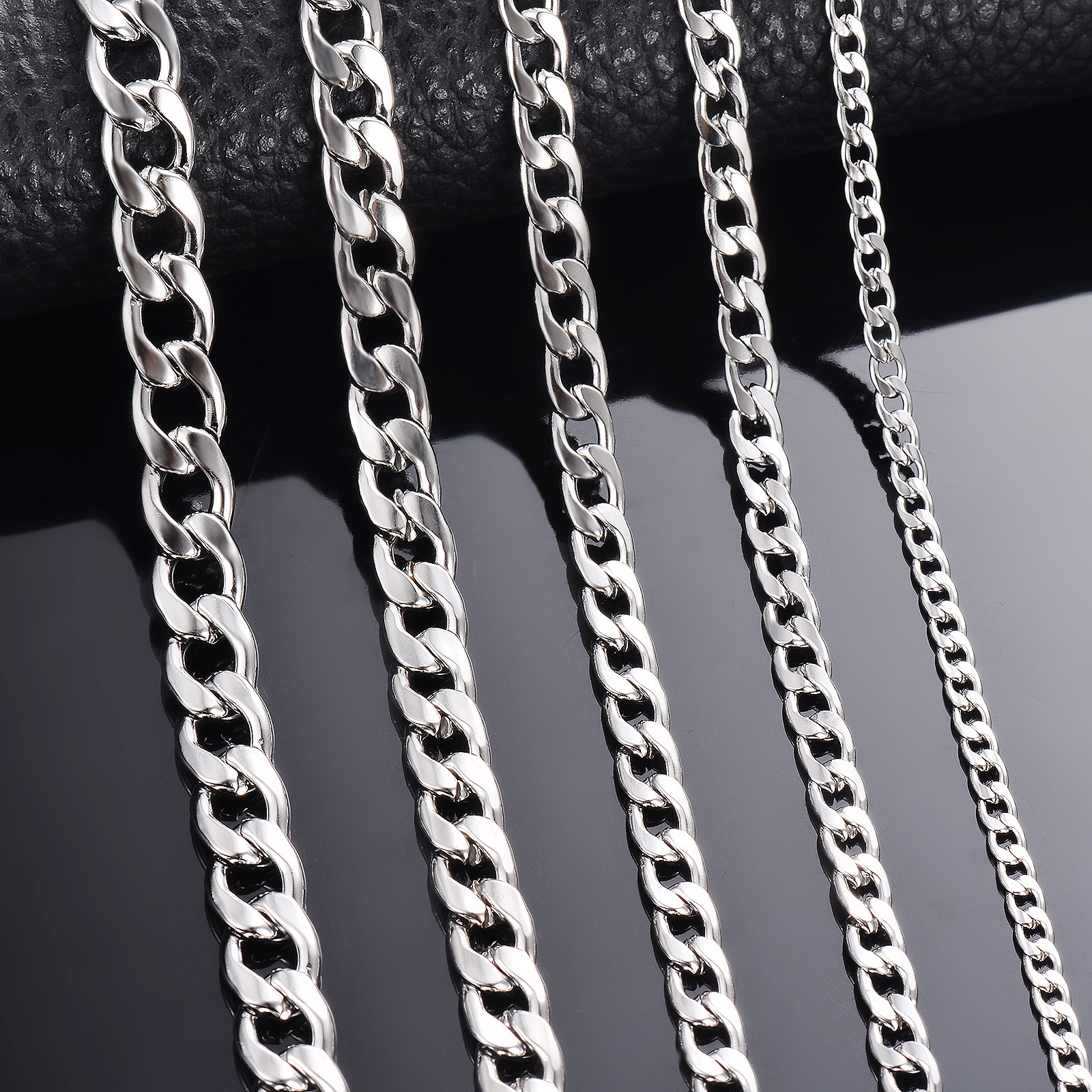 1 piece Width 3mm/4.5mm/5mm/6mm/7mm/7.5mm Curb Cuban Link