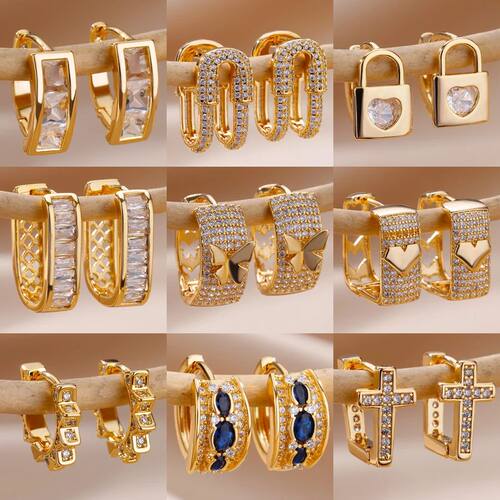 Cubic Zirconia Butterfly Earrings For Women Stainless Steel