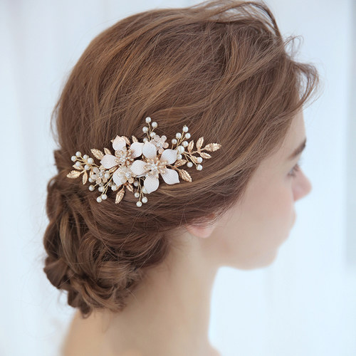 Trendy Wedding Hair Accessories Hair Comb Pearl Headdress