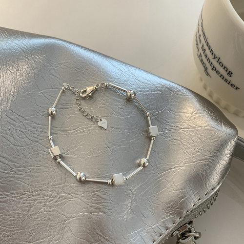 Sterling Silver Bracelets for Women Geometry Splicing