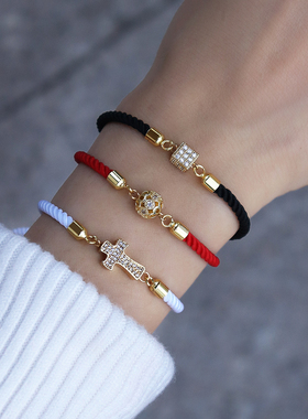 Fashion Hollow Ball Charm Bracelet Women Simple Pave Zircon