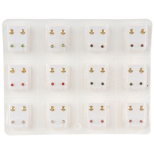 24pcs=12Pairs Surgical Steel Ear Studs Earrings Set Medical