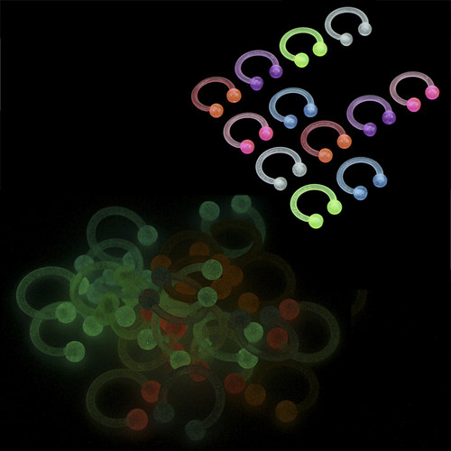 10PCS/20PCS  Luminous Acrylic Tongue Ring For Women Ear Sep
