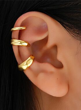 Female Gold Plated Piercless Ear Clip Earring 2025 New