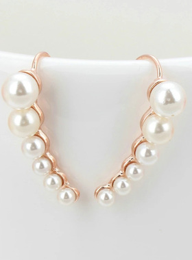 Special Peas Climbing Clip on Earrings for Women White