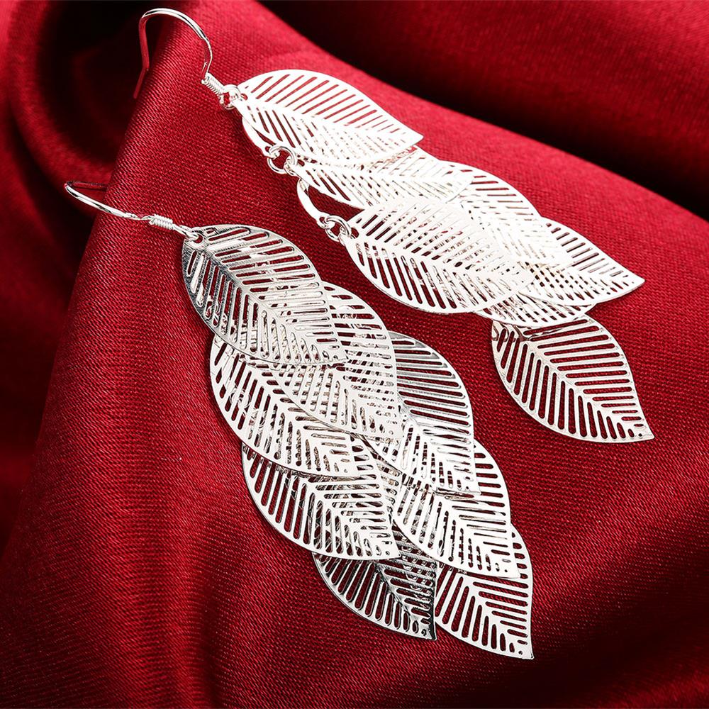 925 Sterling Silver Earrings fashion Jewelry Woman Layered
