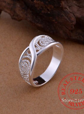 100% 925 Sterling Silver Jewelry Vintage hollow Pattern