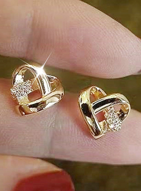 Eternity Love Earrings Ear Stud Piercing Silver Color/Gold
