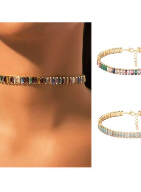 Fashion Trend Colour Rhinestone Shiny Choker Neck Chain