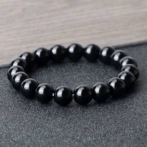 Buddha Black White Natural Stone Rock Lava Beads Strand