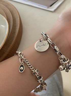 S925 Sterling Silver Bracelet For Women Retro Love Hand