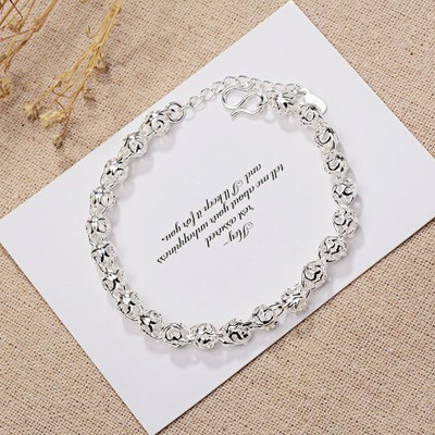 Fine Pretty lovely Hollow ball Chain 925 sterling Silver