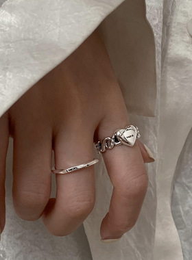 2021 sterling silver unique open love ring female fashion