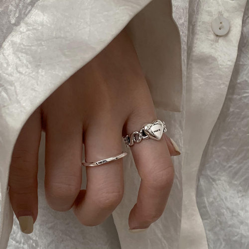 2021 sterling silver unique open love ring female fashion