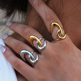 Stainless Geometry Fashion Ring Waterproof Open Steel Uself