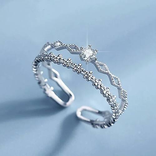 Sterling Silver Flower Lace Ring Korean Fashion Opening