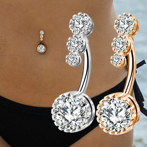Crystal Belly Button Rings Navel Ring  Zircon Drop Dangle