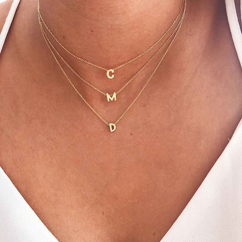 CANNER A-Z 26 Letters Necklace 925 Sterling Silver Necklace