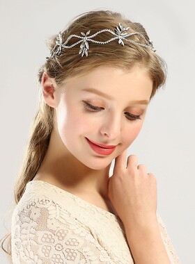 2024 Wedding Hair Accessories Crystal Pearl Headband tiara