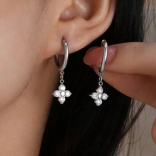Sterling Silver Cubic Zirconia Hoop Earrings for Women Fashi