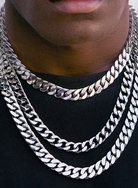 10MM/12MM/14MM Stainless Steel Chain Necklace For Men Punk