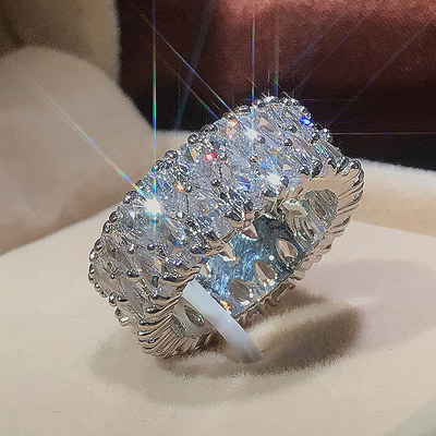 Elegant Female 925 Sterling Silver Big Water Drop Zircon