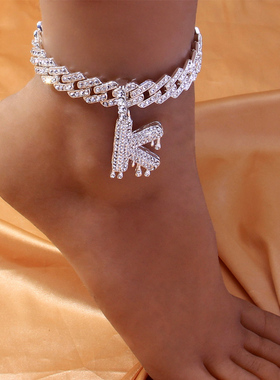Cute Miaimi A-Z Alphabet Anklet Braclet on the Leg Crystal