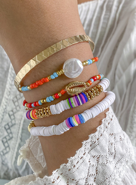 5pcs/set Bohemia Ethnic Soft Clay Plastic Seed Beads Multi