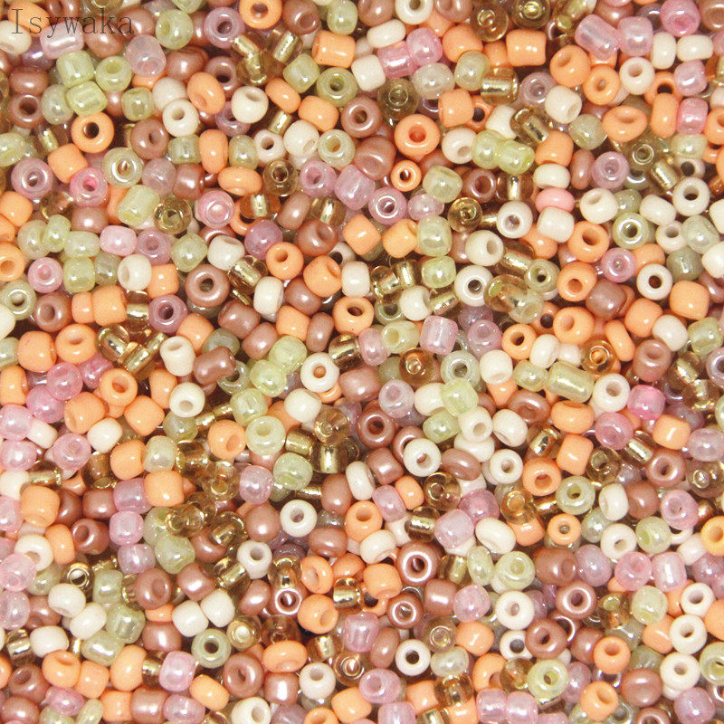 2mm 3mm 4mm Peach Multicolor Czech Glass Seed Spacer Beads