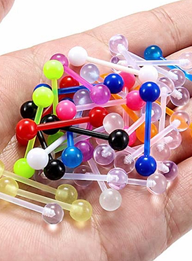 10/20/30PC Acrylic Mix Tongue Piercing Lot 14G Tongue